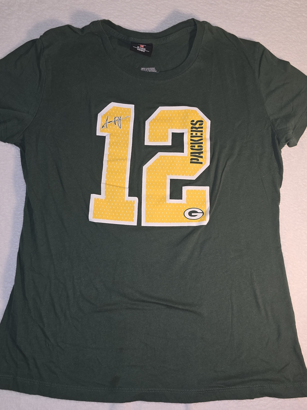 AARON RODGERS Green Bay Packers NFL Short Sleeve Womens T Shirt Size L